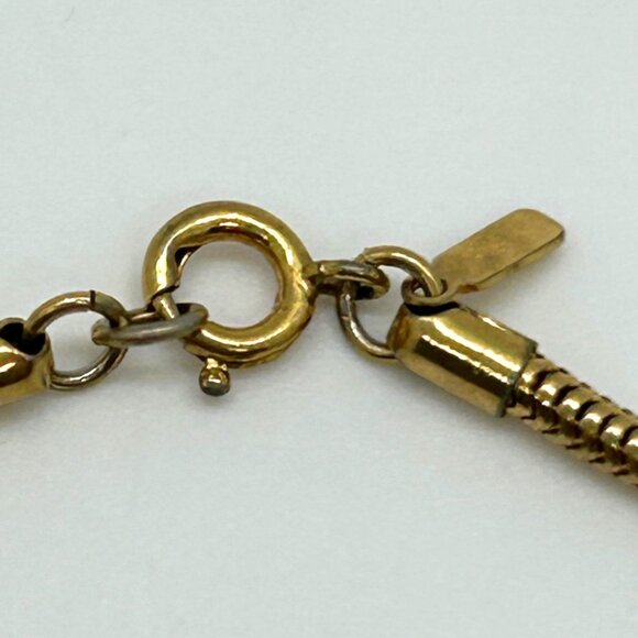 Vintage Monet Gold Snake Chain Necklace Choker Minimalist Jewelry 1970s 15 in. - Picture 5 of 13